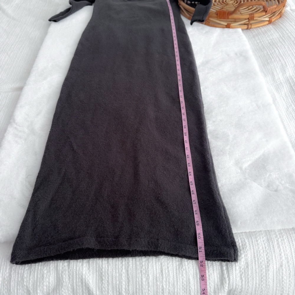 AYR Organic Cotton Long Midi Sweater Dress Dark Gray - Picture 11 of 11